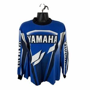 Vintage Yamaha Motocross Jersey Longsleeve Padded Elbows Size Large USA Made